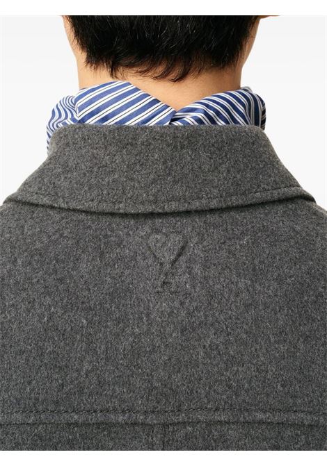 boxy buttoned jacket man grey AMI PARIS | HJK844.WV0022055